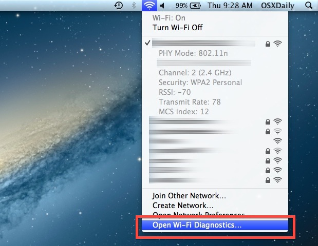 wifi-diagnostics-quick-access Wi-Fi Diagnostics quick access from the OS X menu bar