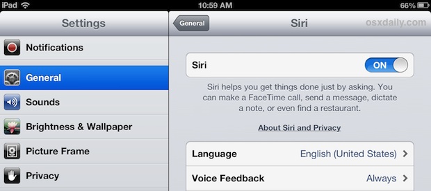 Enable Siri on iPad 3