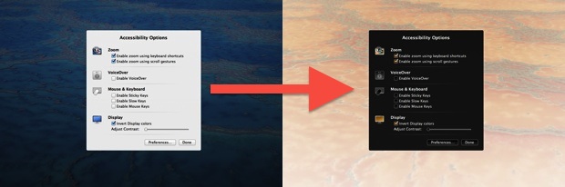 Invert the screen colors in OS X Mountain Lion