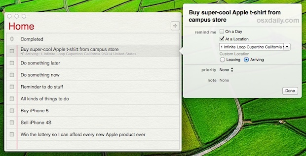 location-based-reminders-mac-os-x Set Location Based reminders in Mac OS X