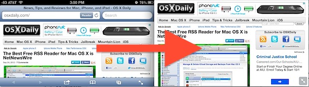 safari-full-screen-iphone Safari in Full Screen mode on iPhone