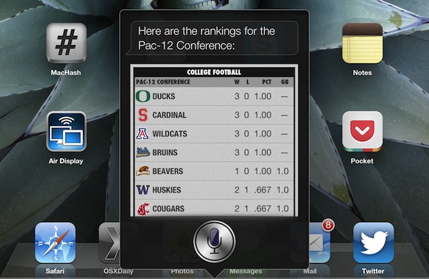 Siri on iPad 3
