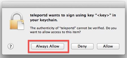 teleportd allow