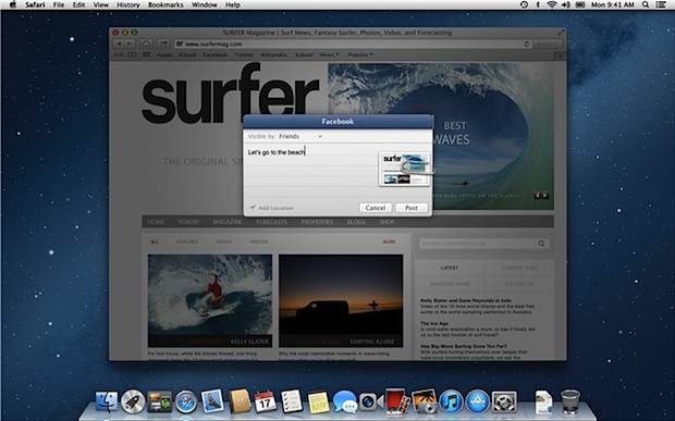 use-facebook-os-x Share to Facebook from Mac OS X