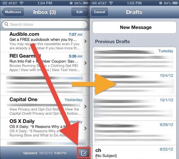 open-drafts-folder-iphone Open Drafts quickly on iPhone and iPad