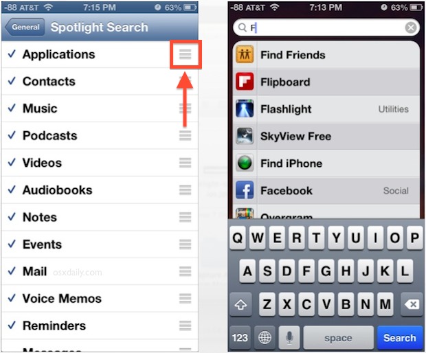 change-spotlight-search-priority-ios Change Spotlight search priority in iOS