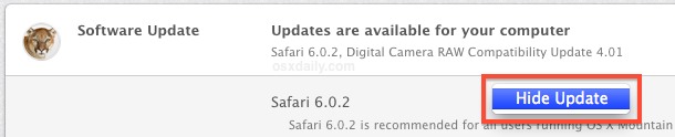 Hide a Software Update from the App Store 