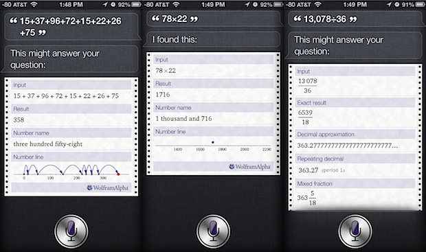 Siri as a calculator