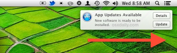 Swipe to Ignore a Software Update Notification 