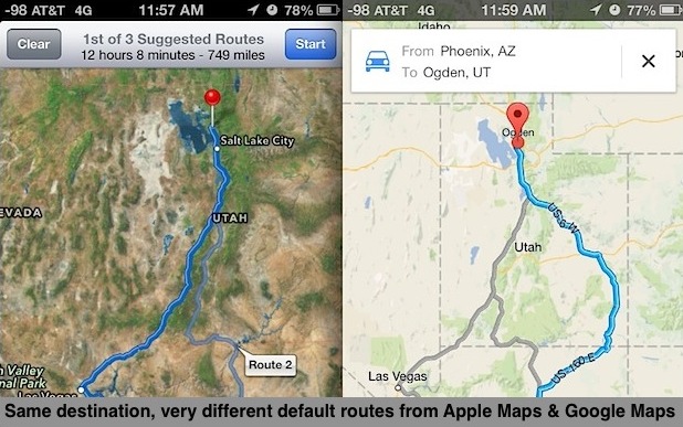 compare-alternate-routes-maps-iphone Compare alternate routes in Maps apps for iPhone