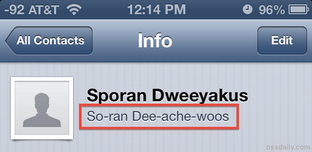 Add phonetic spelling to names to improve pronunciation with Siri
