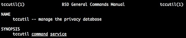 tccutil-manages-os-x-privacy-database tccutil manages OS X privacy database and app access