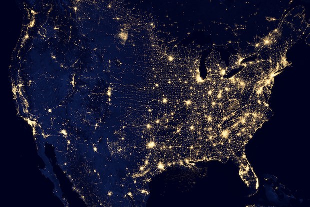 USA at night nasa wallpaper