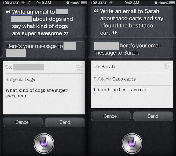 Write and send a complete email with Siri