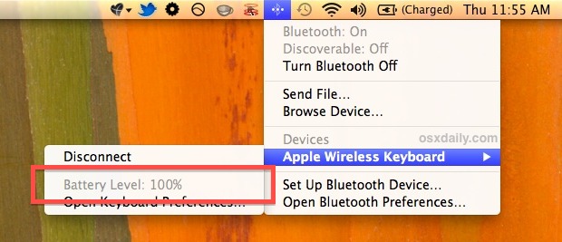 bluetooth-device-battery-level Bluetooth device battery level as shown in the menu bar item
