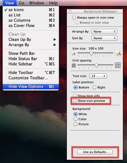 Disable Finder icon preview thumbnail generation
