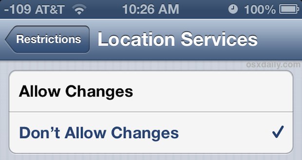 Lock Down Location Services
