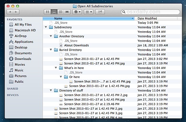 recursive-directory-listing-mac-os-x Recursive directory listings in Mac OS X