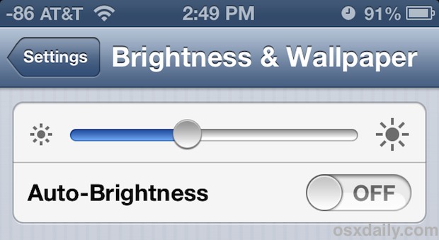 screen-brightness-iphone Change the Screen brightness on iPhone