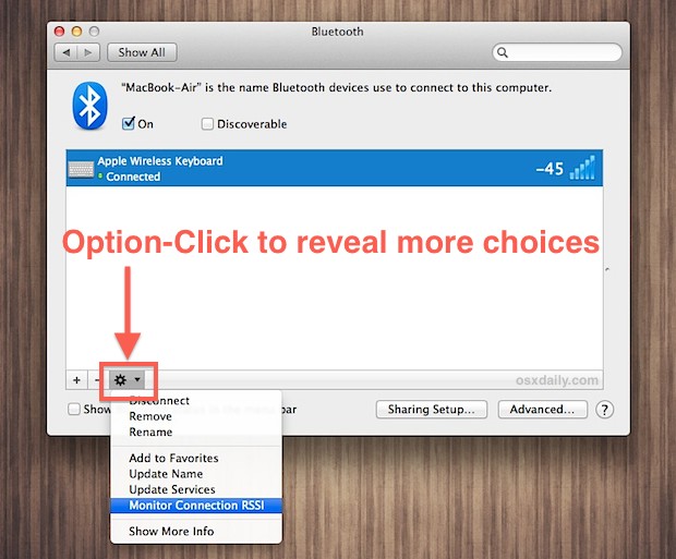 show-bluetooth-monitor-mac-os-x Show the Bluetooth connection monitor option in OS X