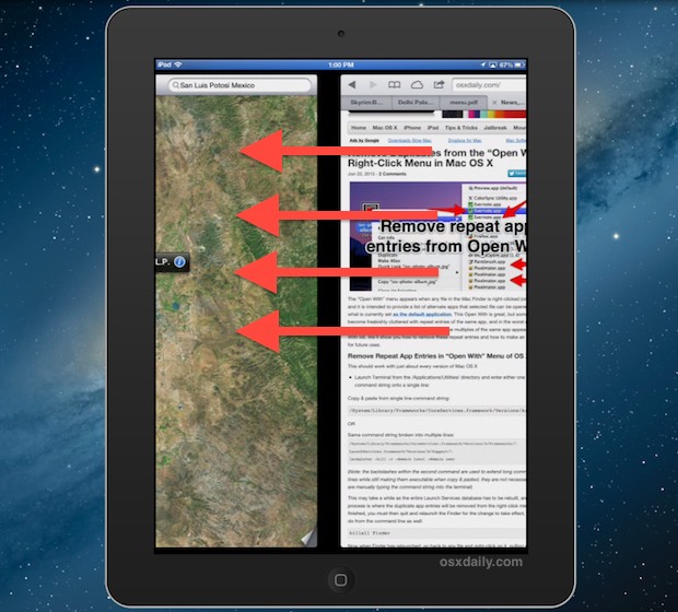 swipe-switch-apps-gesture Swipe gesture to switch apps on iPad