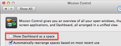 turn-off-dashboard-as-space Turn off Dashboard as a space