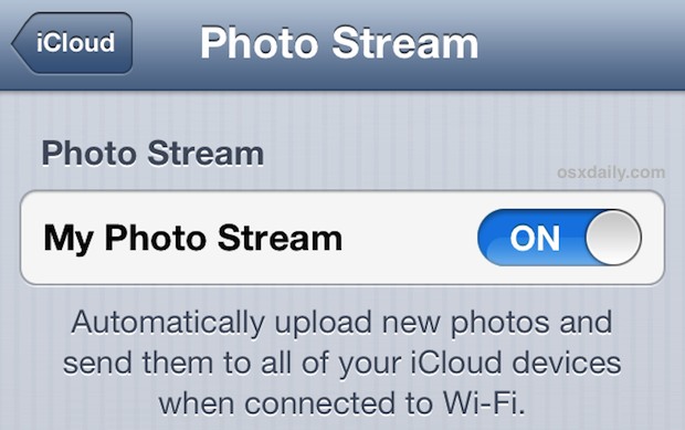 Enable Photo Stream on iPhone