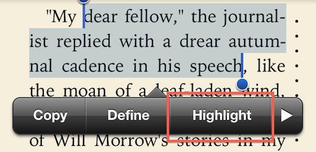 Highlight words in iBooks