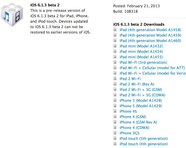 ios-6-1-3-beta-2 iOS 6.1.3 Beta 2