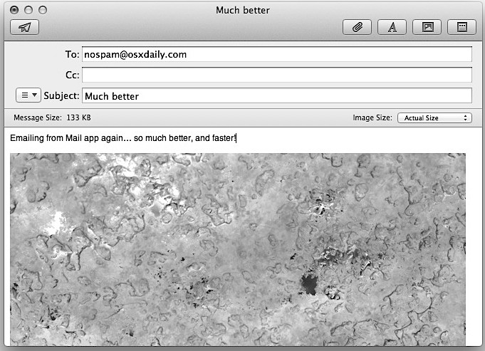 iPhoto emailing from Mail app