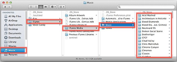 itunes-music-location-mac iTunes song, files, and music location on a Mac