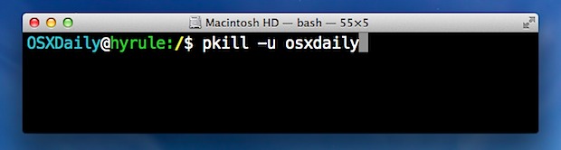 Kill all processes belonging to a user