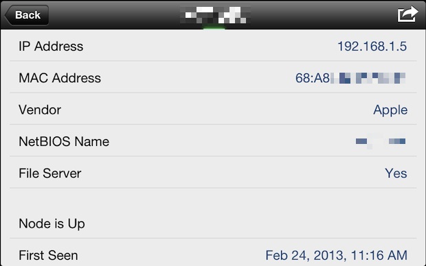 Network device information with Fing