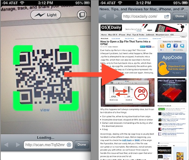 read-qr-code-iphone Read a QR Code from the iPhone