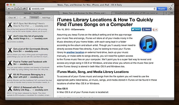 reading-list-safari Reading List in Safari for OS X