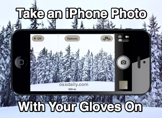 Take an iPhone photo with gloves on