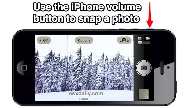 Take a photo with the iPhone volume button 