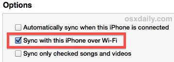 wifi-sync-itunes Wi-Fi Sync enabled in iTunes looks like this