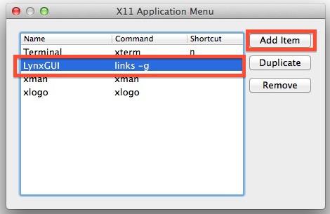X11 Lynx shortcut
