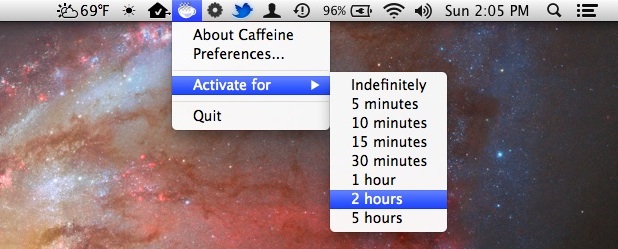 caffeine-menu-bar Caffeine menu bar