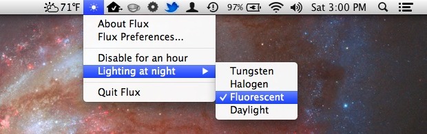 flux-menu-bar Flux menu bar item