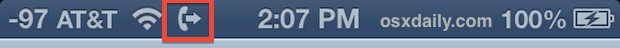 iPhone call forwarding indicator ON