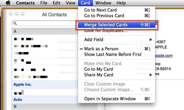 Merge multiple contacts into one for iPhone