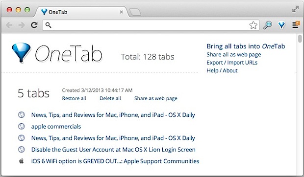 one-tab-web-browser-tab-manager-chrome OneTab web browser tab manager for Chrome