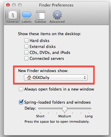 Open Finder windows to the Home folder