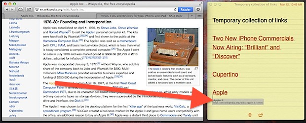 save-temporary-links-notes Save temporarily needed links into Notes app
