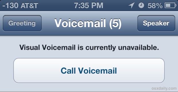 Fixing The “Visual Voicemail Unavailable” Error On The iPhone | OSX