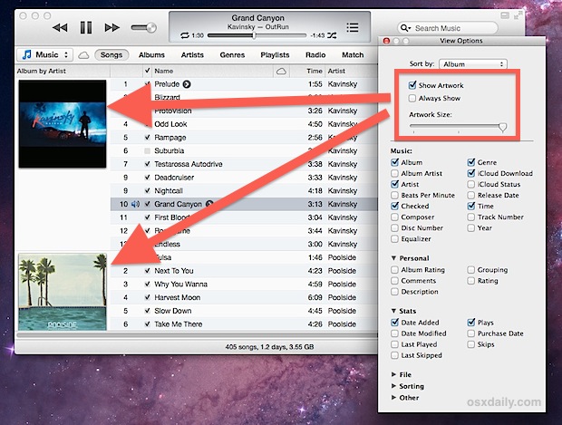 show-album-art-song-view Show album art in Songs view of iTunes