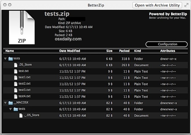 view-archive-contents-without-extraction View Archive contents without extraction with BetterZipQL