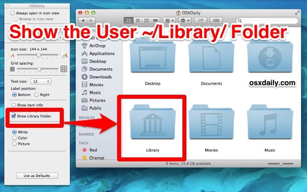 Viewing Library Folder Mac